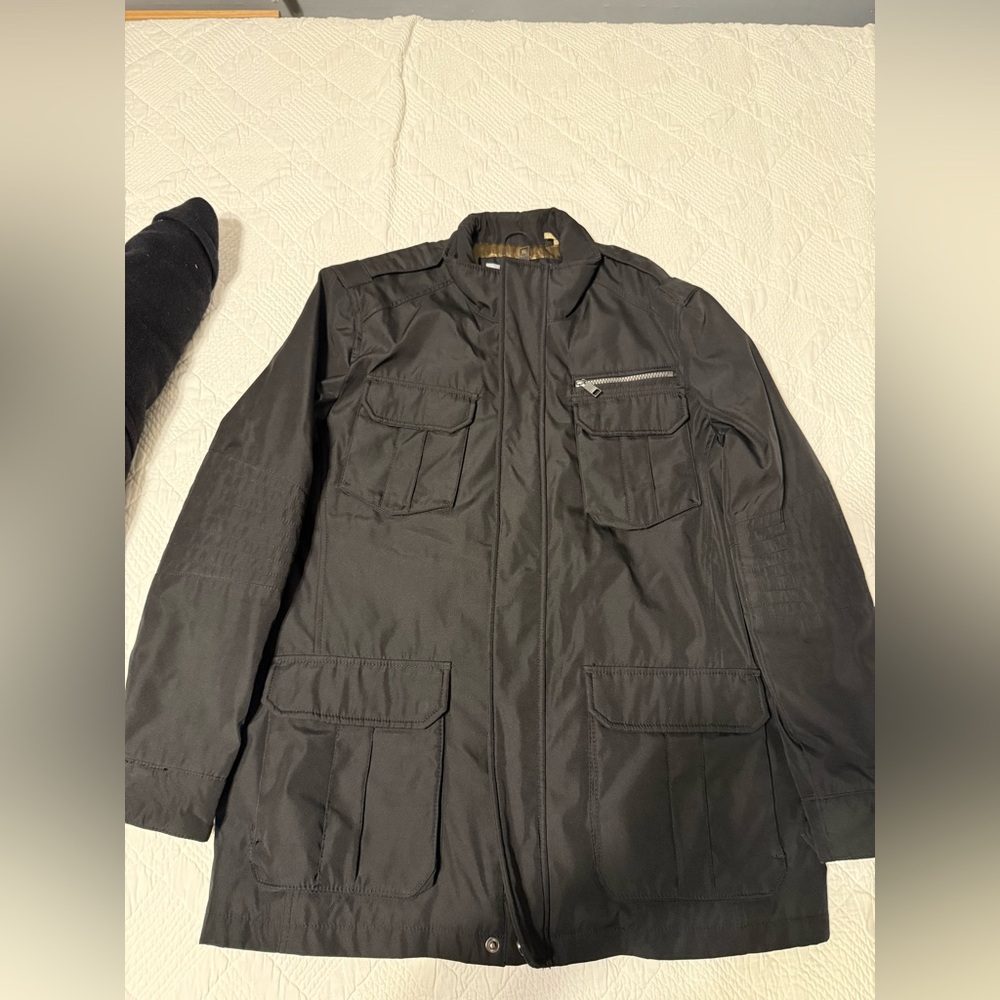 Marc New York Black Military Field Jacket with Zip Chest Pocket